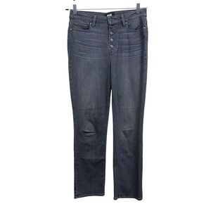 Paige Women Cindy Jeans Stretch Straight Leg Hi Rise Button Fly Gray Wash Sz 29*